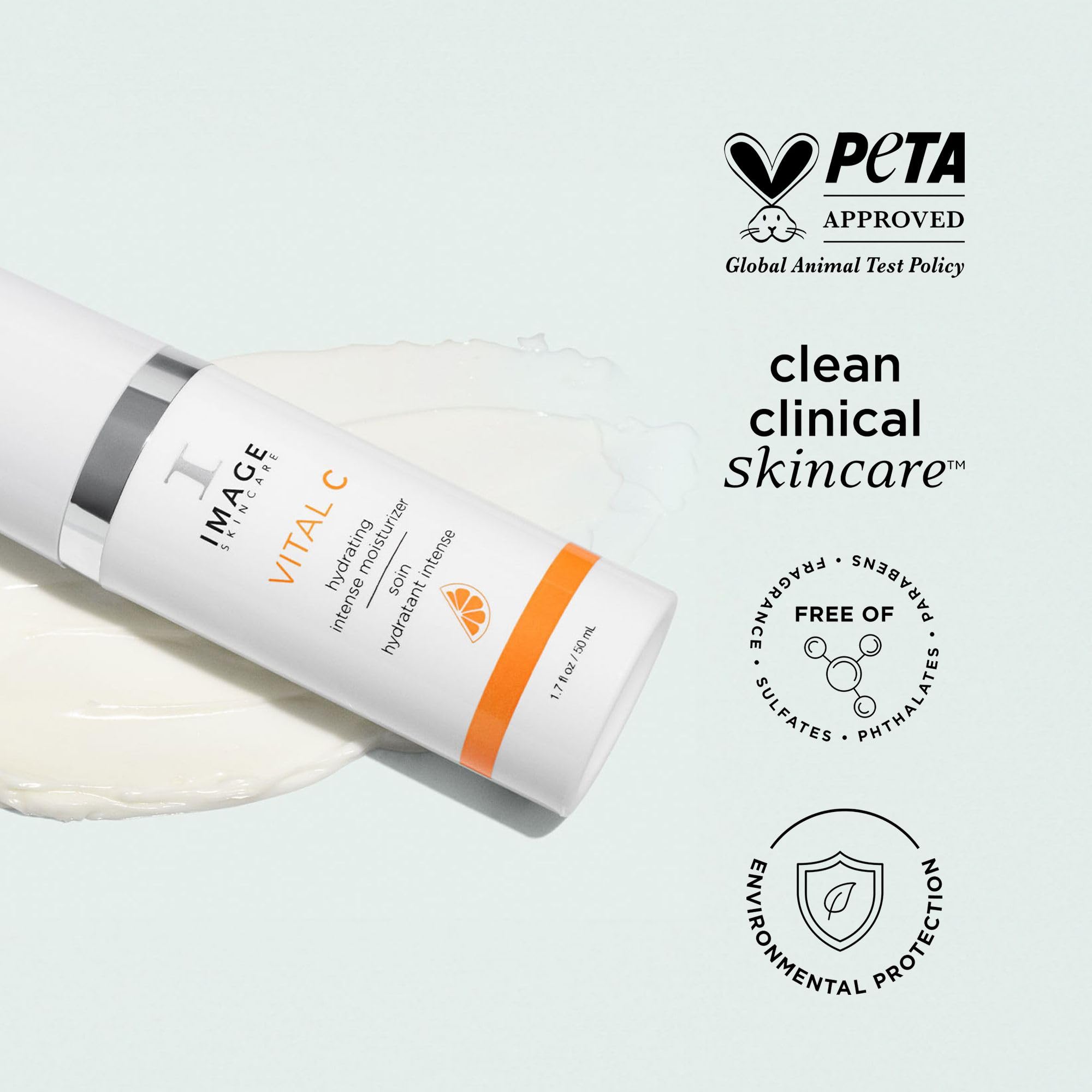IMAGE Skincare, VITAL C Hydrating Intense Moisturizer, Lightweight Face Lotion with Hyaluronic Acid and Shea Butter, for Dry Skin, 1.7 fl oz.