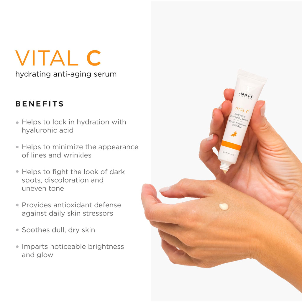 IMAGE Skincare, VITAL C Hydrating Face Serum, with Vitamin C and Hyaluronic Acid, to Brighten, Tone and Smooth Appearance of Wrinkle